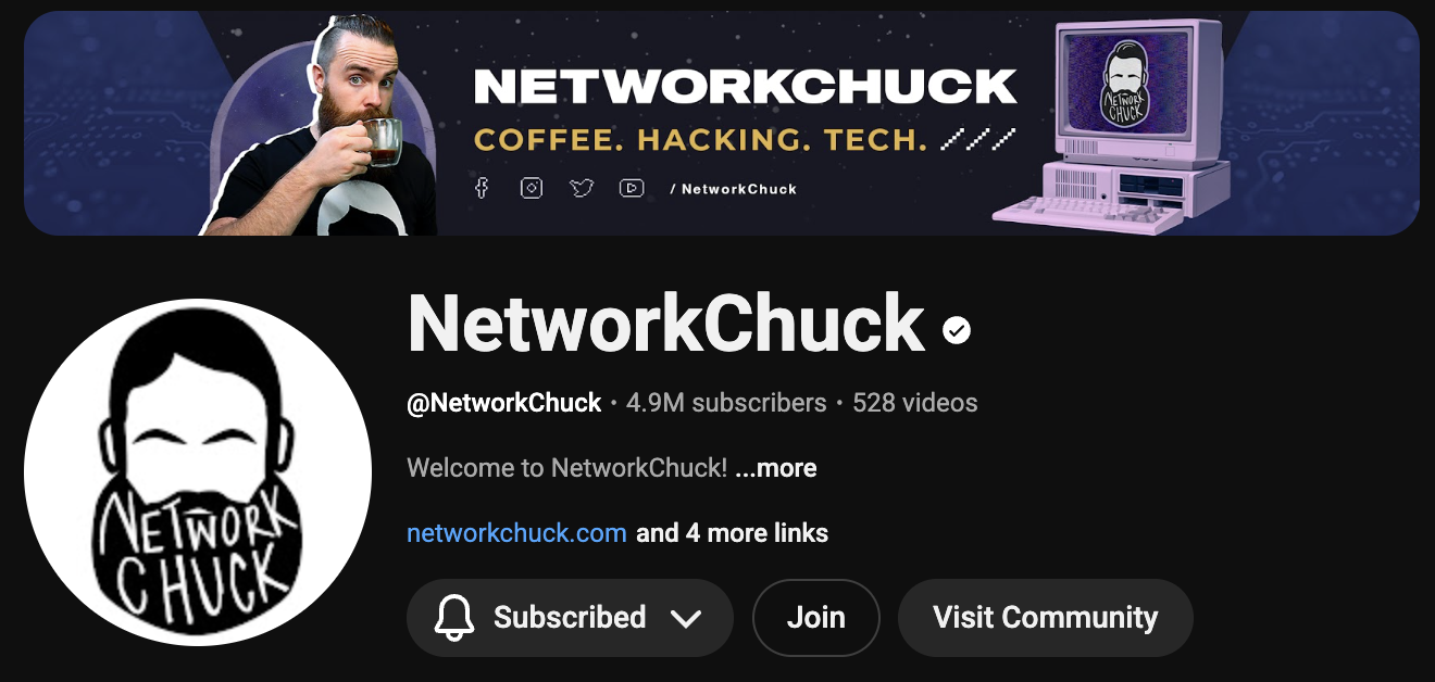 NetworkChuck YouTube Channel