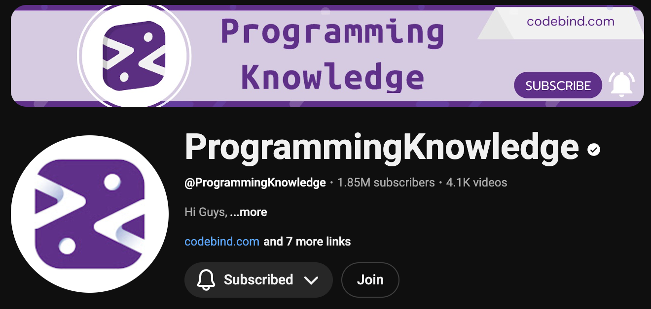 Programming Knowledge YouTube Channel