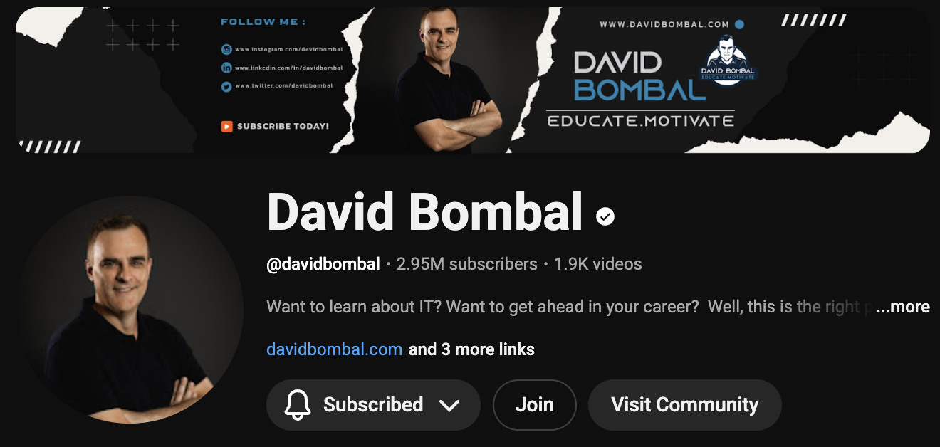 David Bombal YouTube Channel