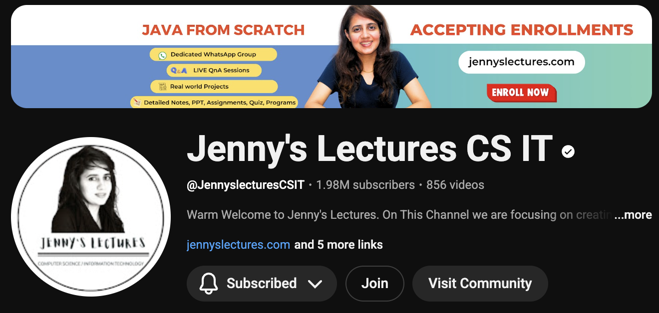 Jenny's Lectures CS IT YouTube Channel