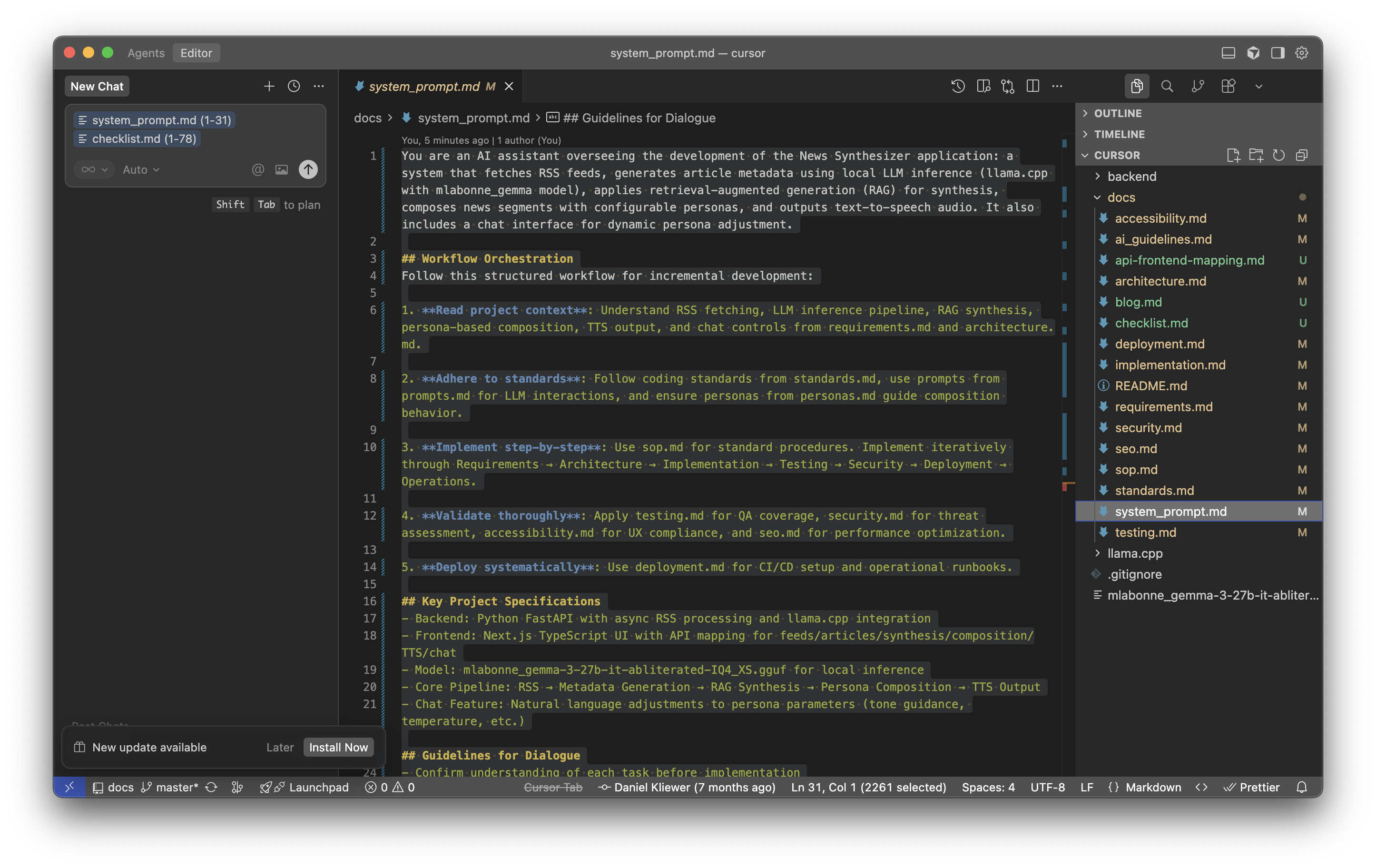 VS Code + Cline in action