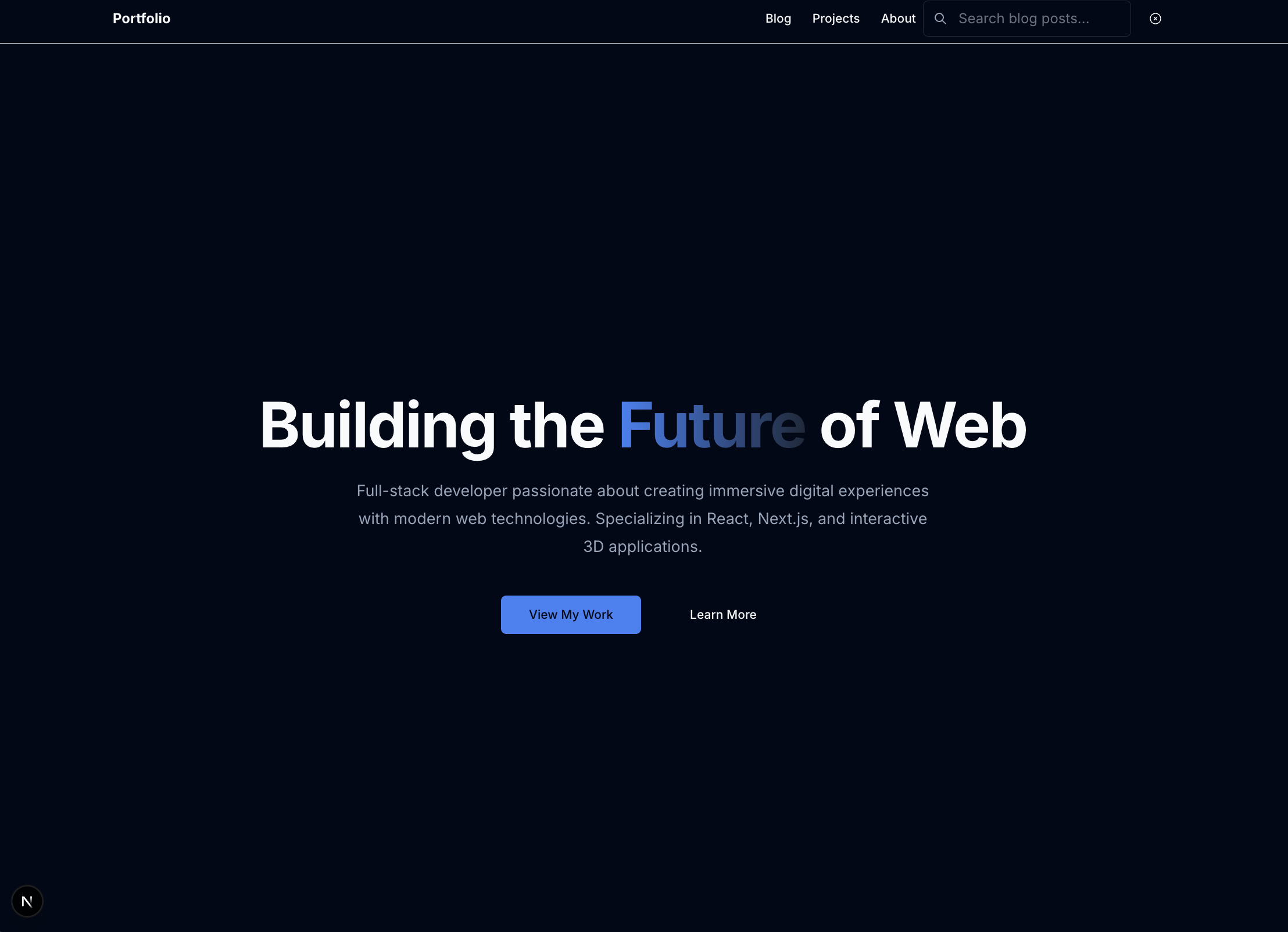 Initial application appearance